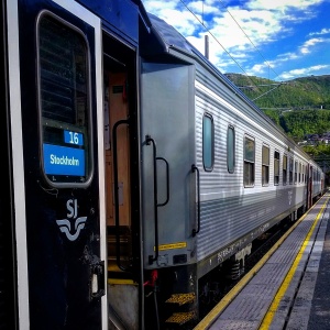"...boarding the Arctic Circle train in Narvik..."